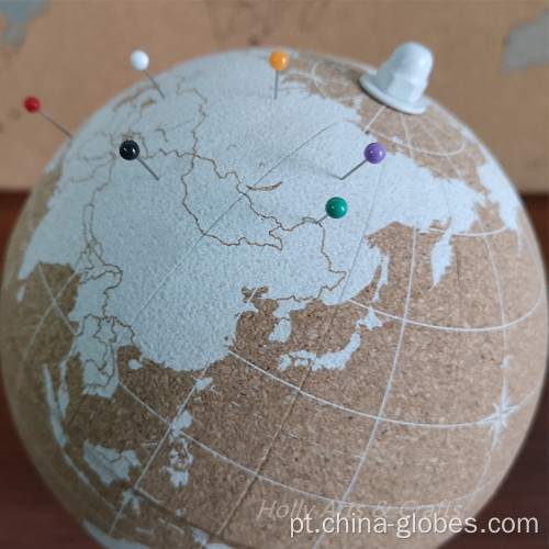 Decor Mini Cork Board Globe com Mapa do Mundo